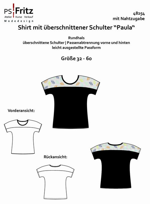 Shirt mit überschnittener Schulter "Paula" - 48254