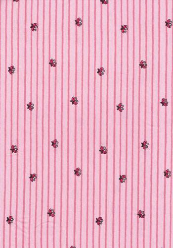 Rosafarbiger Baumwolljersey mit pinken Streifen und kleinen Schmetterlingen