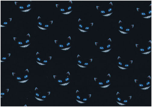 Nachtblauer Baumwolljersey mit Gesichtern