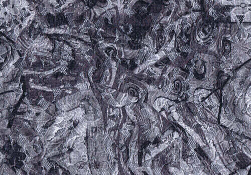 Graue Lacespitze mit abstraktem Motiv